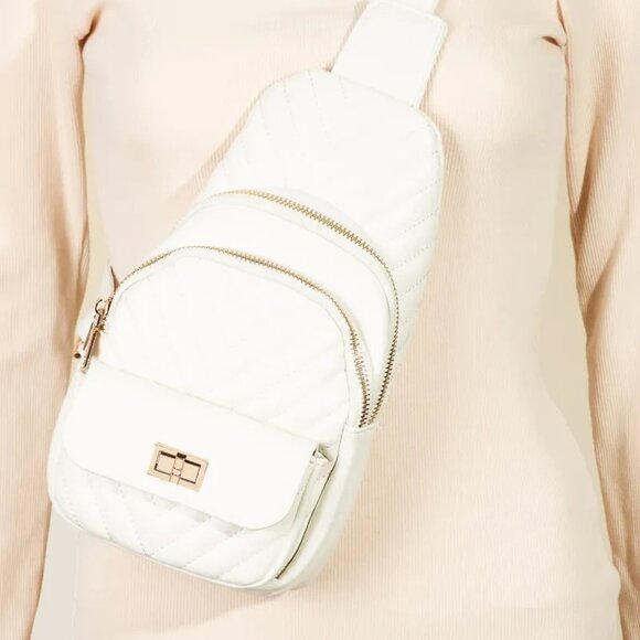 Fame‎ Faux Leather Cushioned Sling Bag - Picture 1 of 3